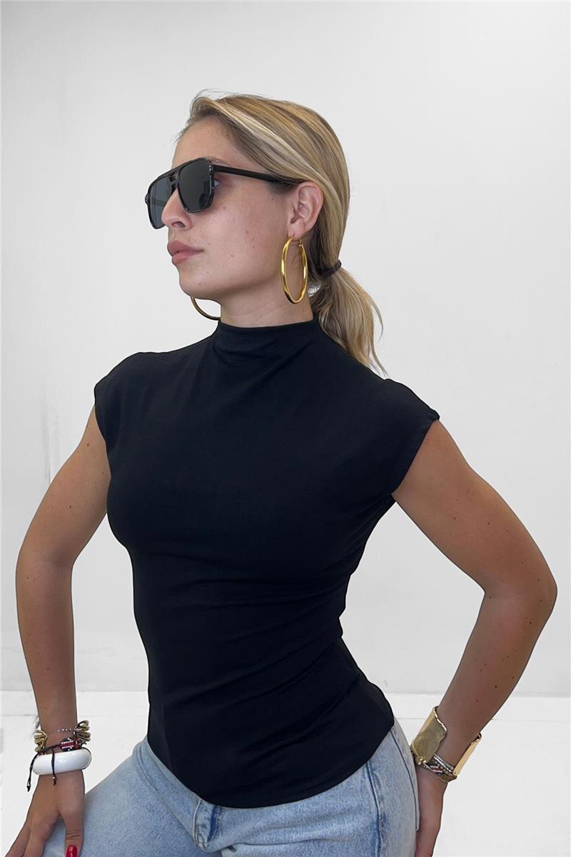 maglia smanicata mock neck
